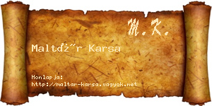 Maltár Karsa névjegykártya
